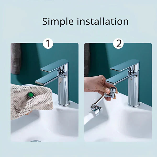 180° Rotating Faucet Aerator - Sink Sprayer Attachment with Dual Spray Mode, Anti-Rust Copper Body & 4-Layer Filter for Kitchen & Bathroom Faucets