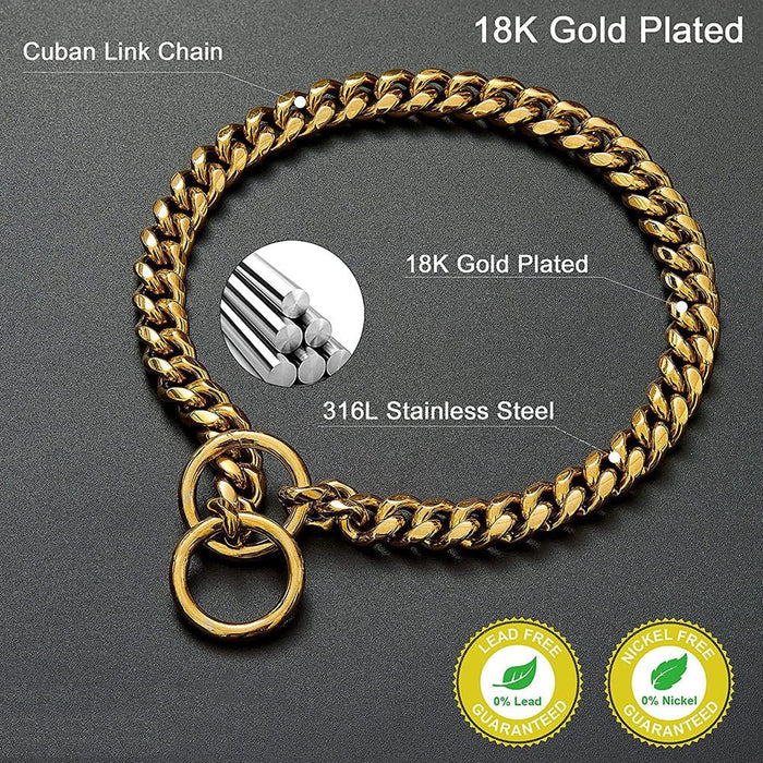 Heavy Duty Adjustable Stainless Steel Dog Chain Collar for Training