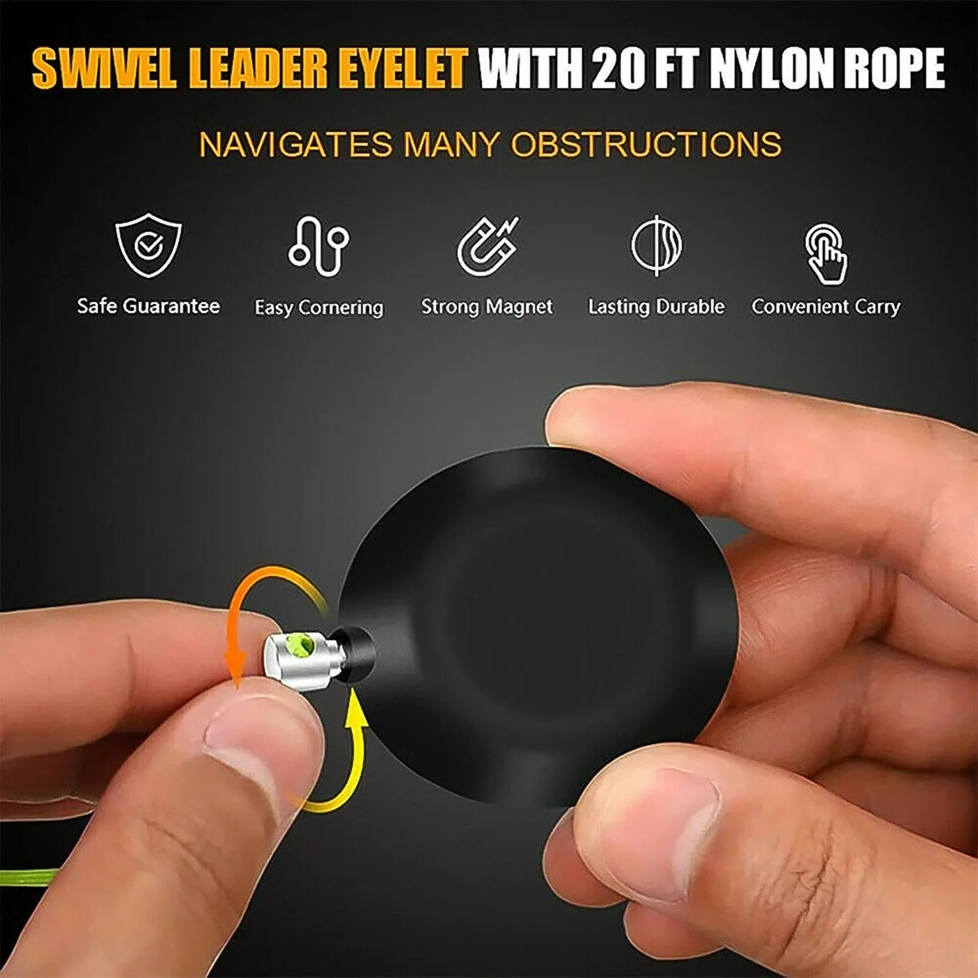 Magnetic Cable Wire Puller & Fish Tape Guide - Wall Cable Fishing Tool for Electrical, Network & AV Wiring