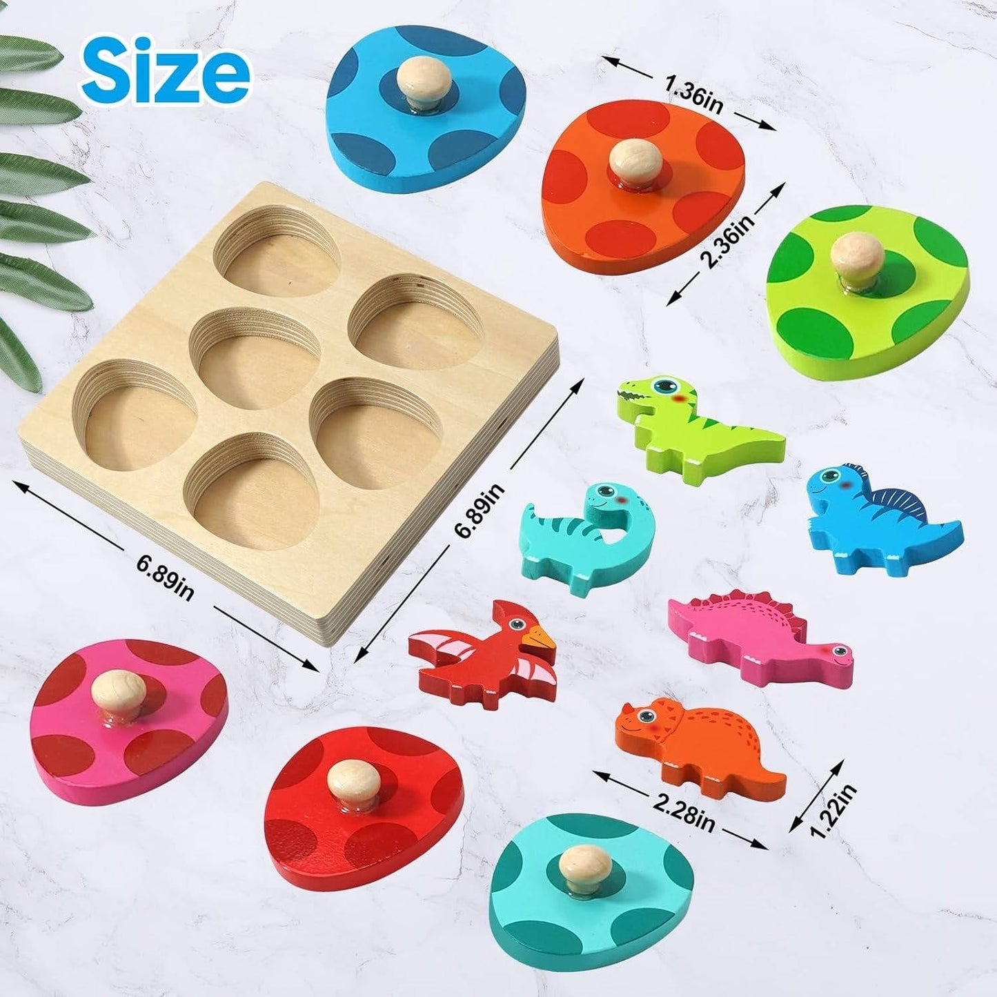 Wooden Dinosaur Jigsaw Puzzle for Kids - Educational Toddler Learning Toy