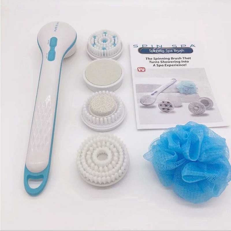 5-Attachment Exfoliating Shower Body Brush Set for Dry Skin