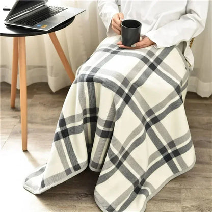 Wearable Plaid Fleece Blanket Hoodie Wrap - Poncho Shawl Throw for Adults, Oversized Soft Fleece
