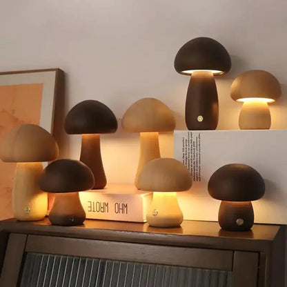 Mushroom Night Light - Touch Control LED Bedside Lamp for Kids, Nursery & Adults, Soft Warm Glow Nightlight for Bedroom