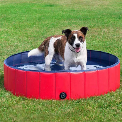 Foldable Dog Pool for Summer Play - Portable No-Pump Splash Pool & Pet Bath Tub, Durable Fabric Kiddie Pool for Dogs, Multiple Sizes