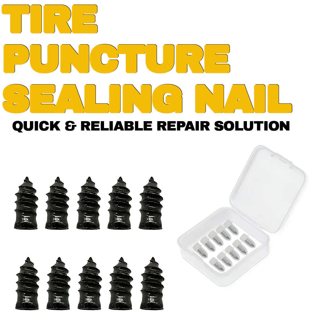 Tire Sealing Nails (10 Pack) - Self-Sealing Puncture Repair Plugs for Car, Truck & Motorcycle Tires, Emergency Flat Tire Fix