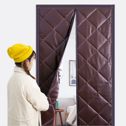 Magnetic Thermal Door Draft Blocker Curtain - Energy Saving Winter Insulation