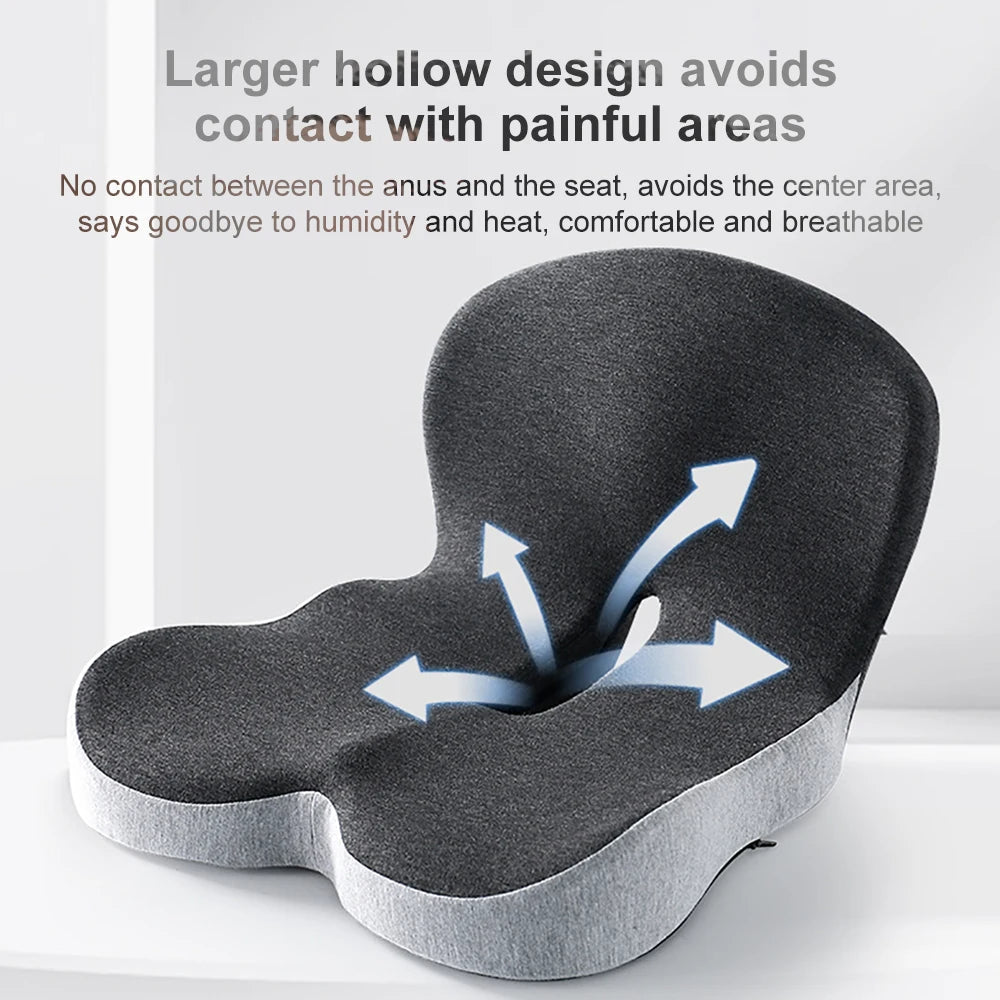 Memory Foam Lumbar Support Pillow - Back Support Seat Cushion for Office Chair, Car Seat & Desk