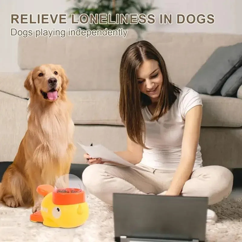 Duck-Shaped Interactive Dog Puzzle Feeder - Slow Feeder Treat Dispenser Toy for Fast Eaters