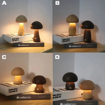 Mushroom Night Light - Touch Control LED Bedside Lamp for Kids, Nursery & Adults, Soft Warm Glow Nightlight for Bedroom