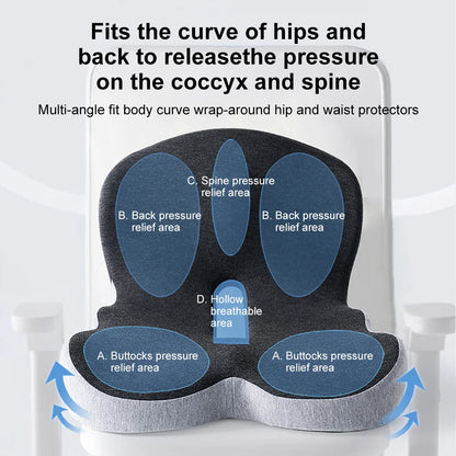 Memory Foam Lumbar Support Pillow - Back Support Seat Cushion for Office Chair, Car Seat & Desk