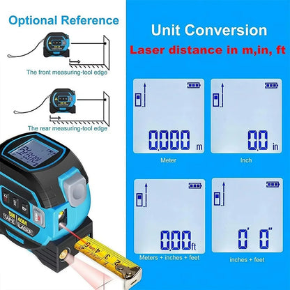 3-in-1 Digital Laser Tape Measure 40/60M - Infrared Distance Meter Tool