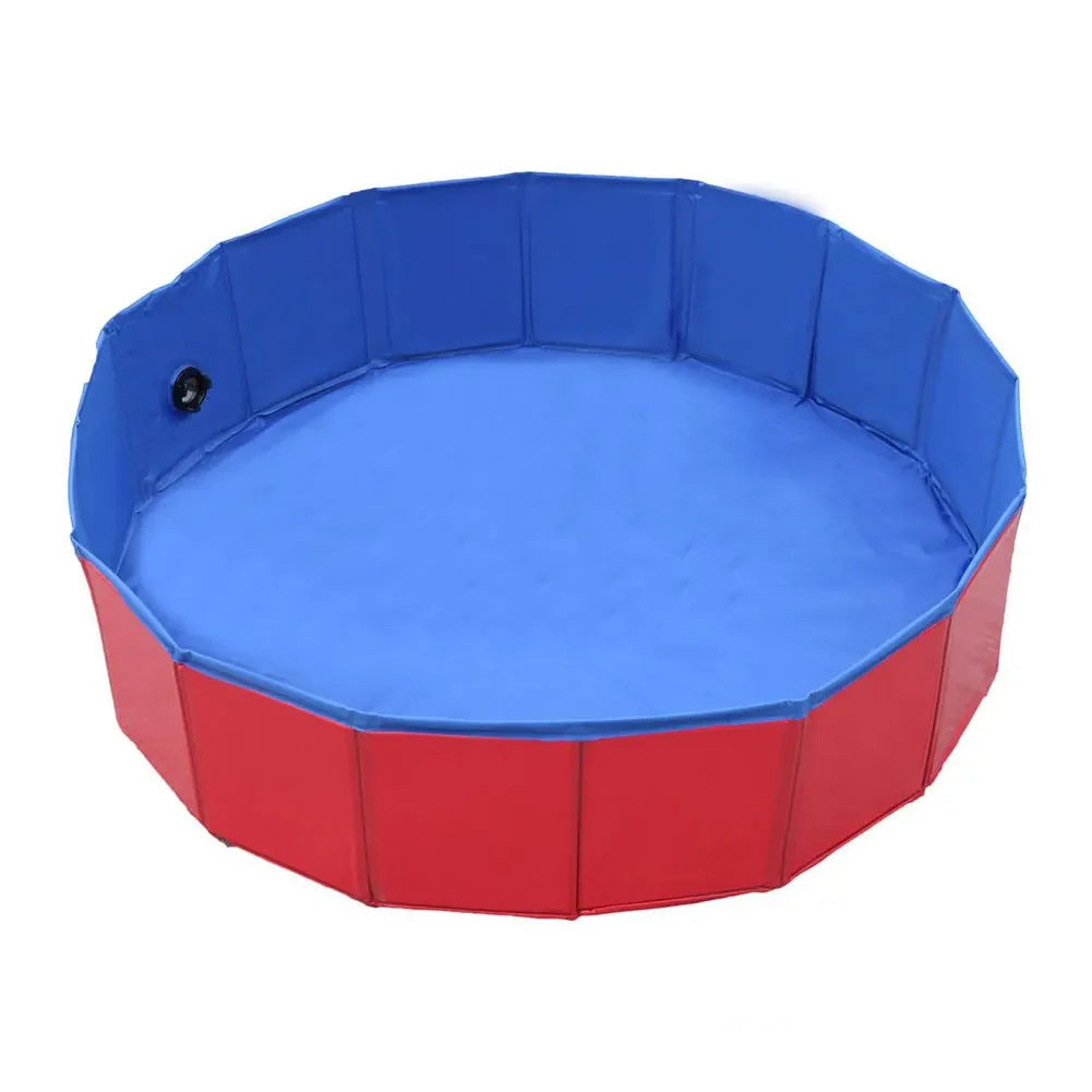 Foldable Dog Pool for Summer Play - Portable No-Pump Splash Pool & Pet Bath Tub, Durable Fabric Kiddie Pool for Dogs, Multiple Sizes