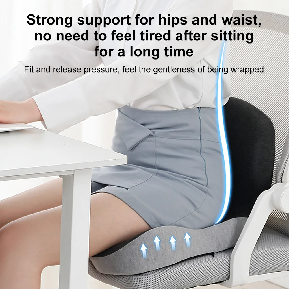 Memory Foam Lumbar Support Pillow - Back Support Seat Cushion for Office Chair, Car Seat & Desk