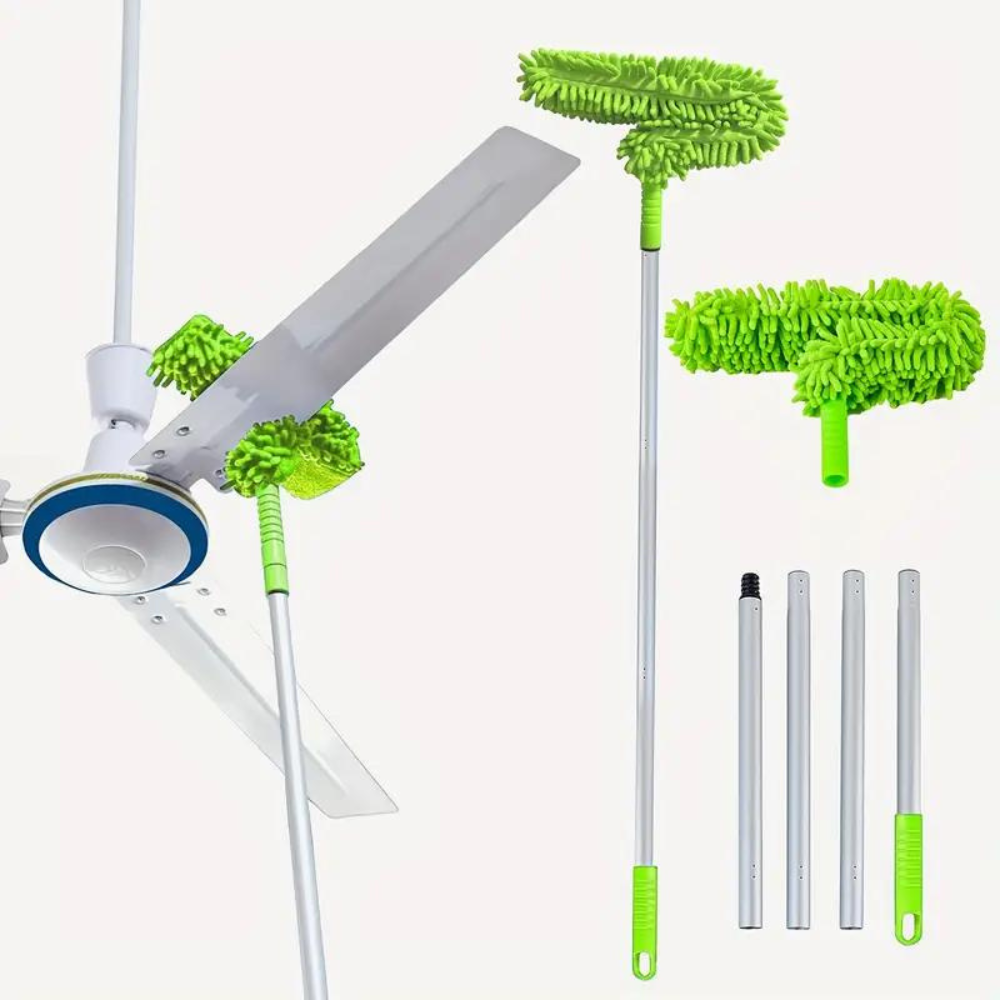Microfiber Extendable Ceiling Fan Duster - Bendable Long Reach Cleaning Tool