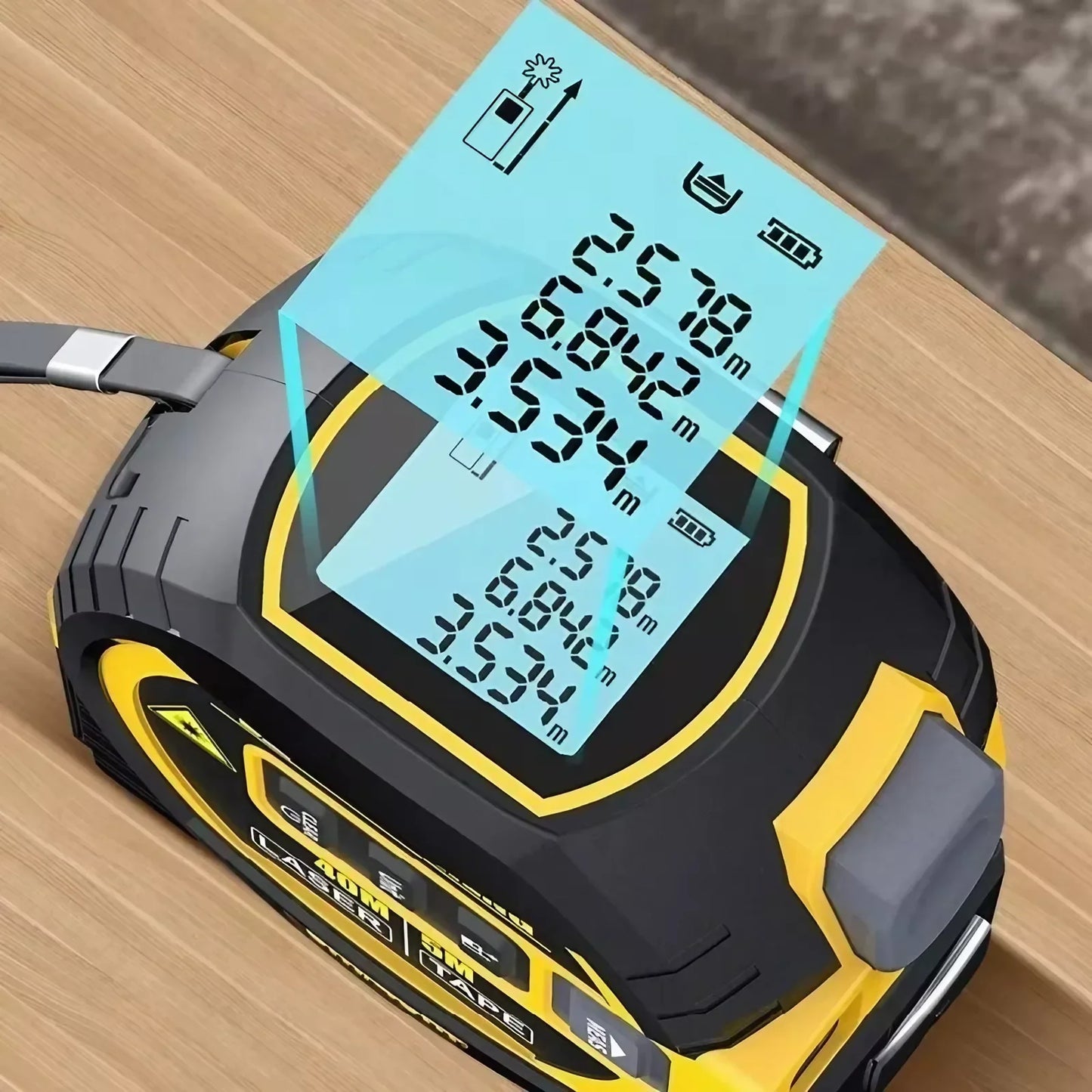 3-in-1 Digital Laser Tape Measure 40/60M - Infrared Distance Meter Tool