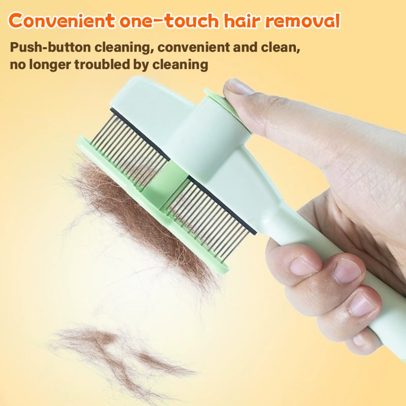 Flea Comb for Dogs and Cats - Self-Cleaning Stainless Steel Flea & Tick Comb with Fine Teeth