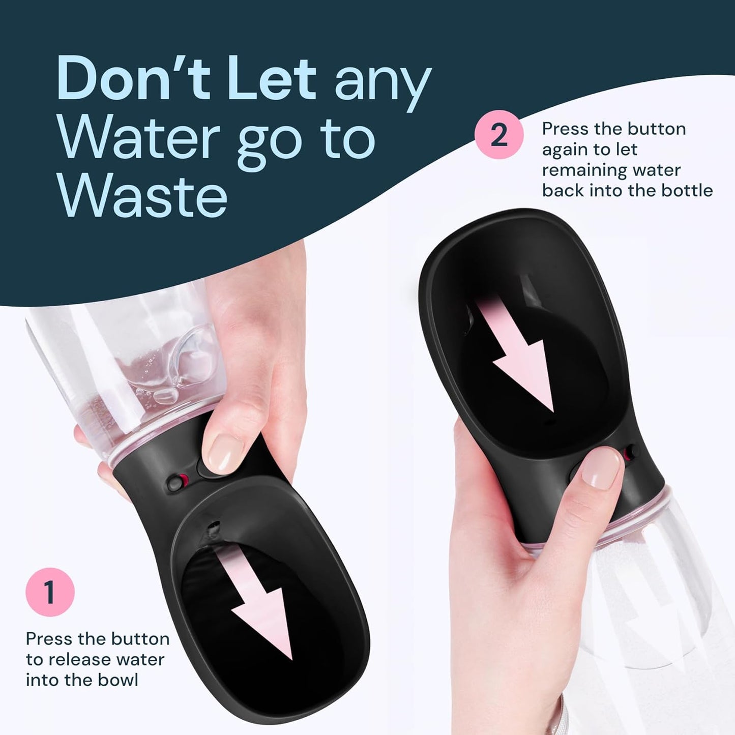 19oz Portable Water Bottle for Dogs - Leak-Proof Travel Bowl Dispenser