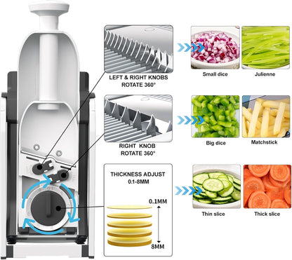 Mandoline Slicer - Adjustable Blade Vegetable Slicer with Hand Guard for Chips, Salads & Meal Prep