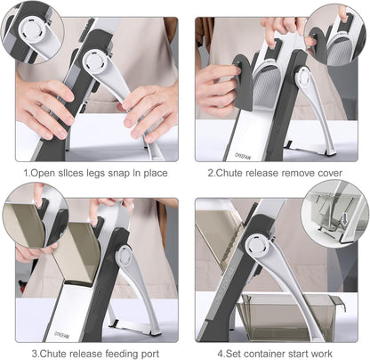 Mandoline Slicer - Adjustable Blade Vegetable Slicer with Hand Guard for Chips, Salads & Meal Prep