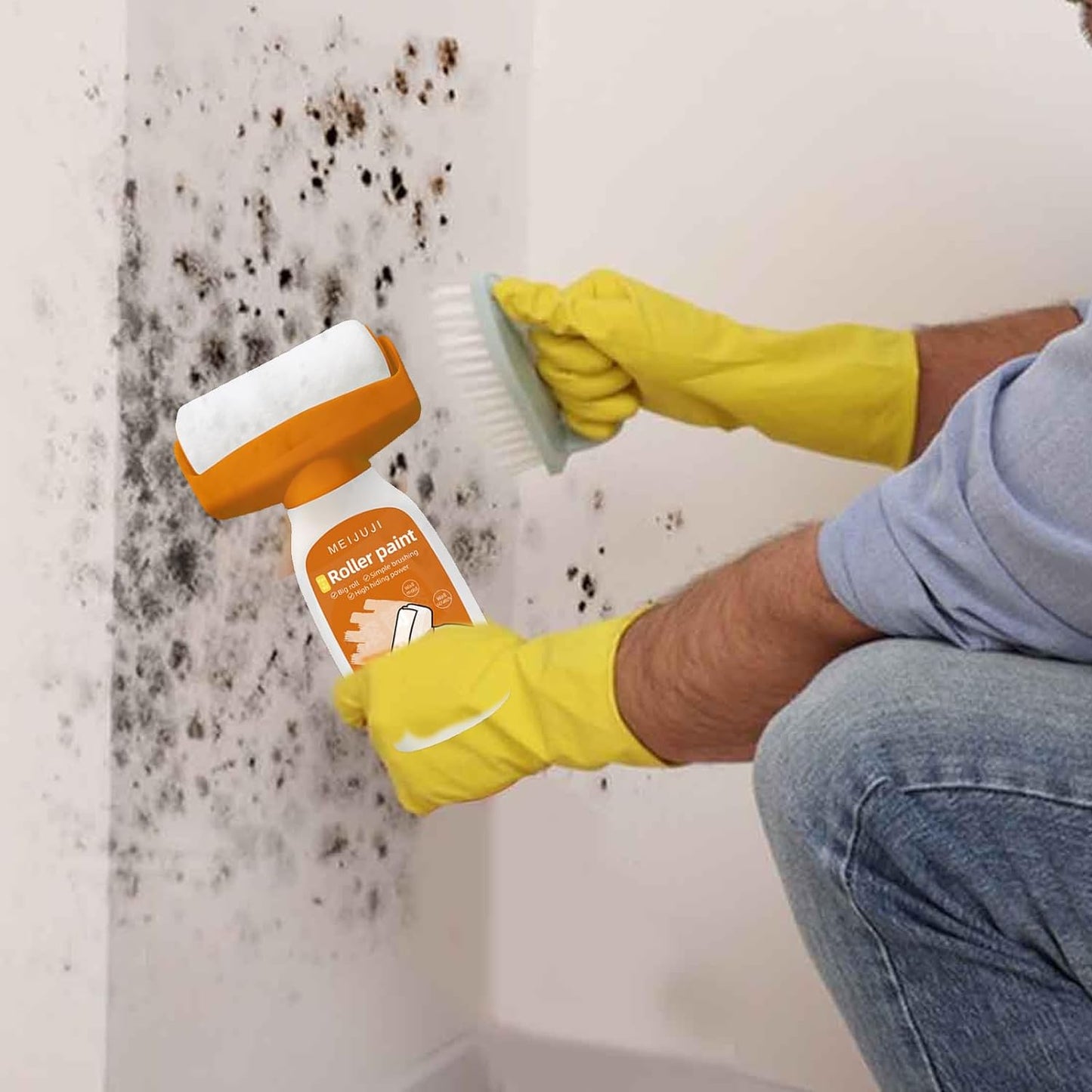Wall Repair Roller Kit (500g) - Spackle Compound Applicator Fills Cracks, Holes & Stains, DIY Drywall Patch Tool