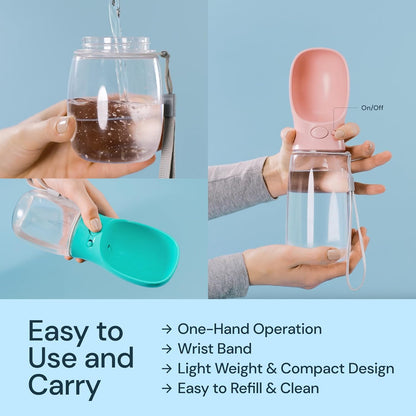 19oz Portable Water Bottle for Dogs - Leak-Proof Travel Bowl Dispenser