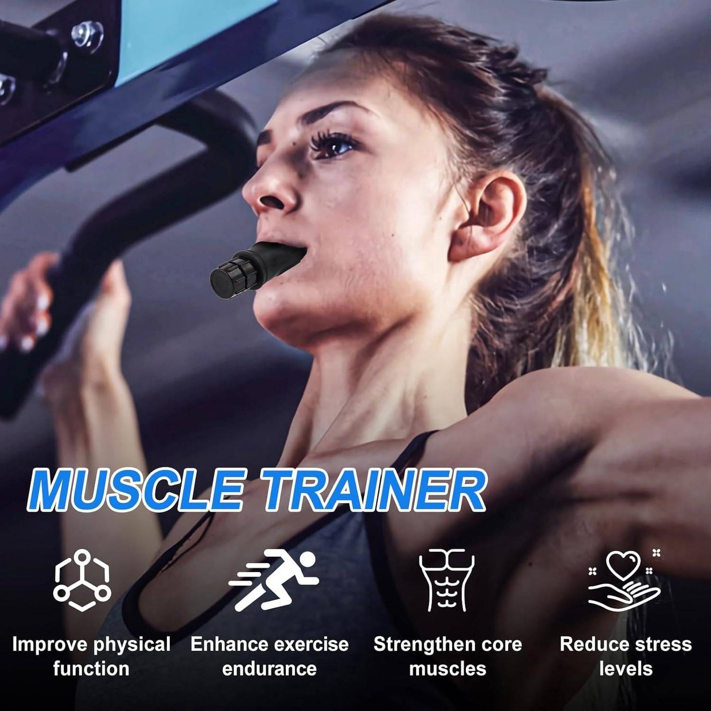 Lung Fitness Breathing Trainer - Adjustable Resistance Respiratory Muscle Exerciser, Diaphragm Breathing Device for Runners, Swimmers & Singers