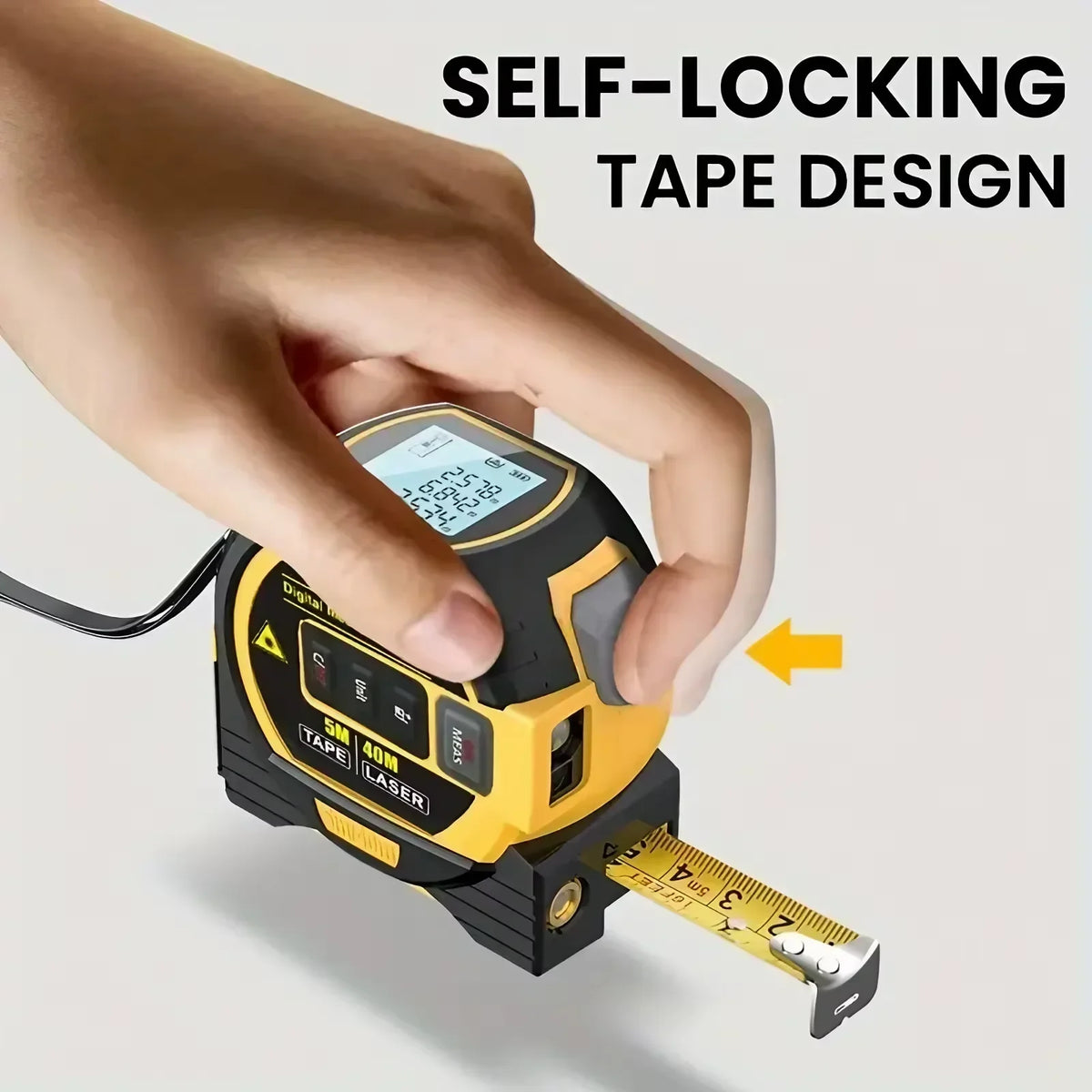 3-in-1 Digital Laser Tape Measure 40/60M - Infrared Distance Meter Tool