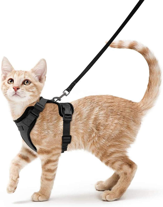Escape Proof Cat Harness - Adjustable Vest-Style Walking Harness with Leash for Cats, No-Pull Chest Design