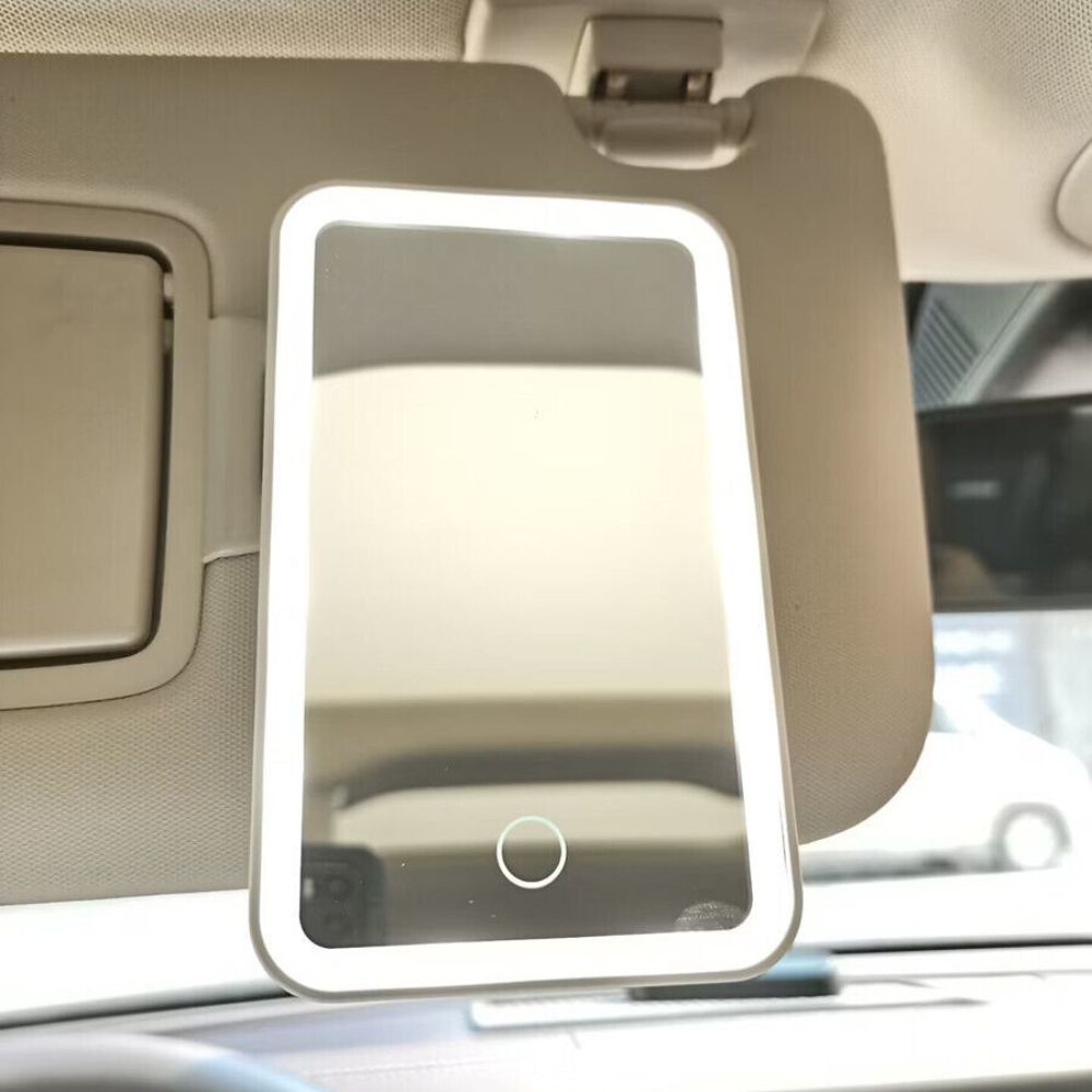 LED Car Vanity Mirror Clip - Sun Visor Lighted Makeup Mirror