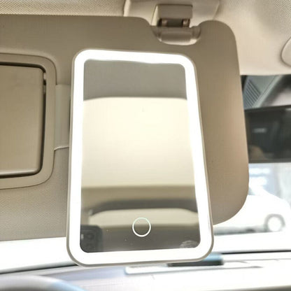 LED Car Vanity Mirror Clip - Sun Visor Lighted Makeup Mirror