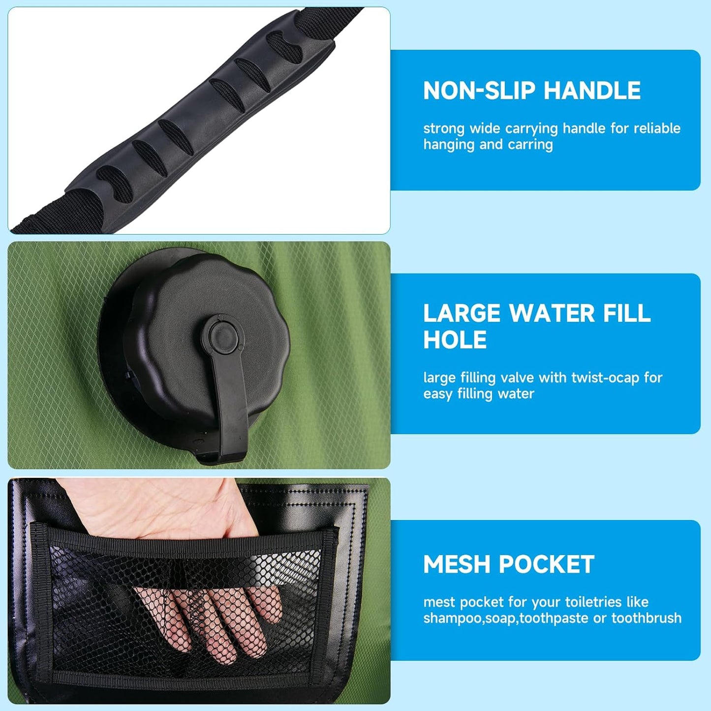 Portable Solar Camping Shower Bag - Outdoor Heated Water Bag for Hiking