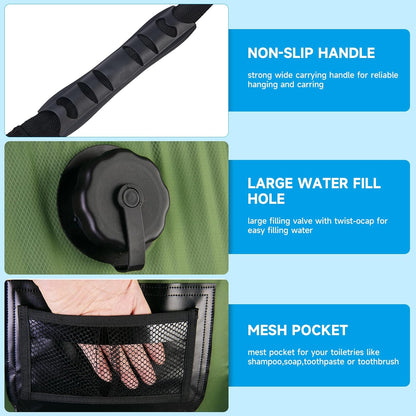 Portable Solar Camping Shower Bag - Outdoor Heated Water Bag for Hiking