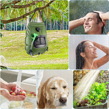 Portable Solar Camping Shower Bag - Outdoor Heated Water Bag for Hiking