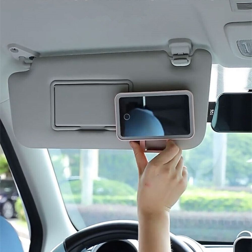 LED Car Vanity Mirror Clip - Sun Visor Lighted Makeup Mirror