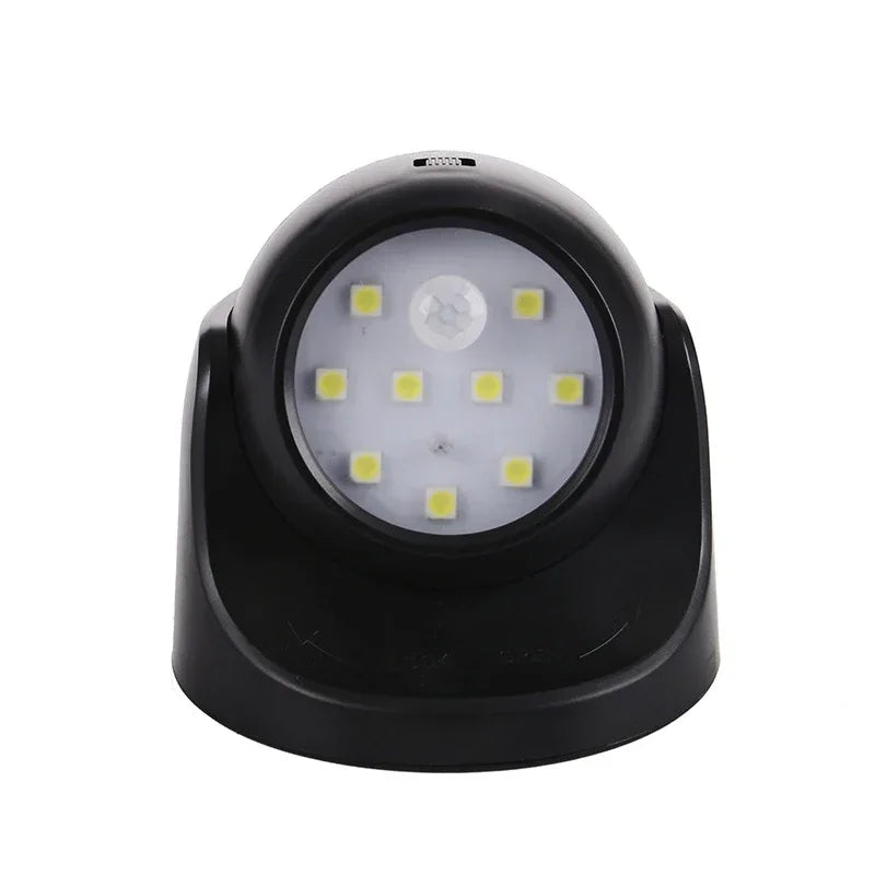 Wireless Motion Sensor LED Spotlight – 360° Rotatable, Battery Powered Outdoor Security Light, No Wiring