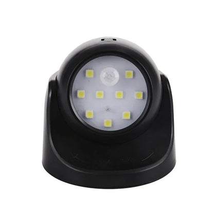 Wireless Motion Sensor LED Spotlight – 360° Rotatable, Battery Powered Outdoor Security Light, No Wiring