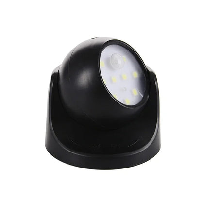 Wireless Motion Sensor LED Spotlight – 360° Rotatable, Battery Powered Outdoor Security Light, No Wiring