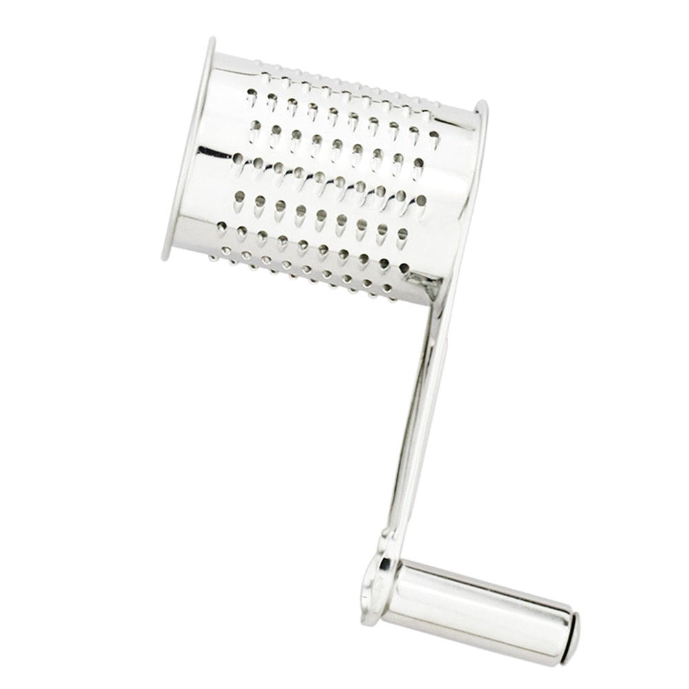 4-Piece Stainless Steel Rotary Cheese Grater Set - Hand-Crank Grater with Interchangeable Drums for Cheese, Chocolate & Nuts