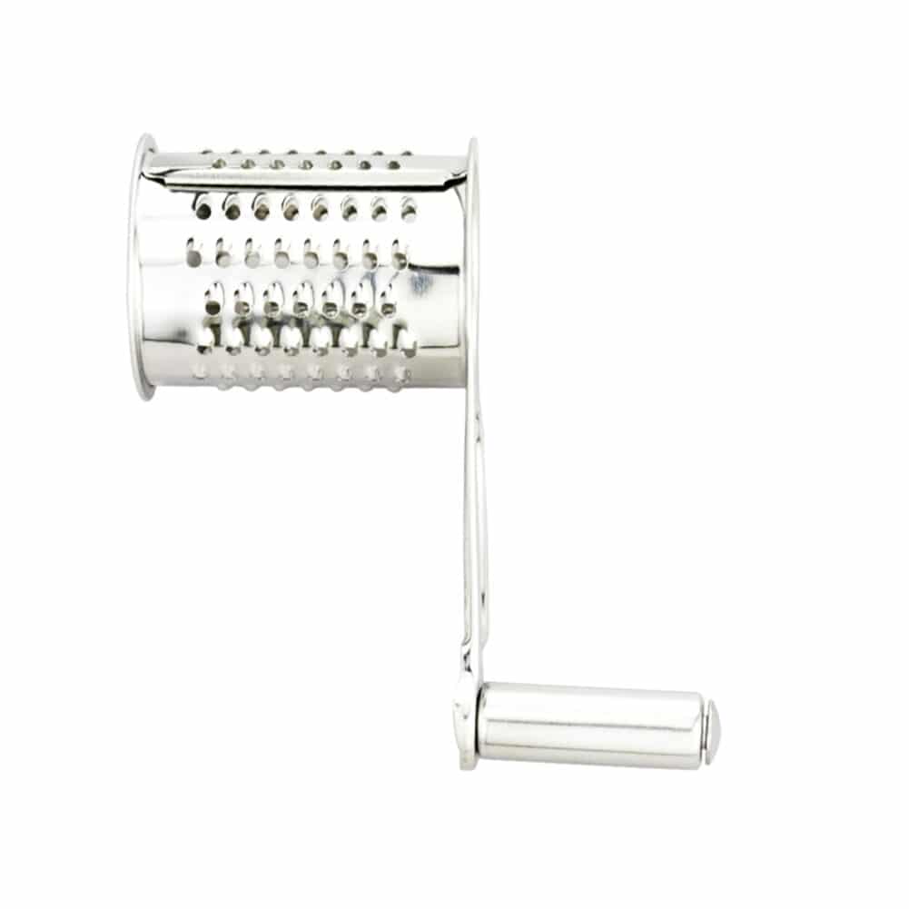 4-Piece Stainless Steel Rotary Cheese Grater Set - Hand-Crank Grater with Interchangeable Drums for Cheese, Chocolate & Nuts