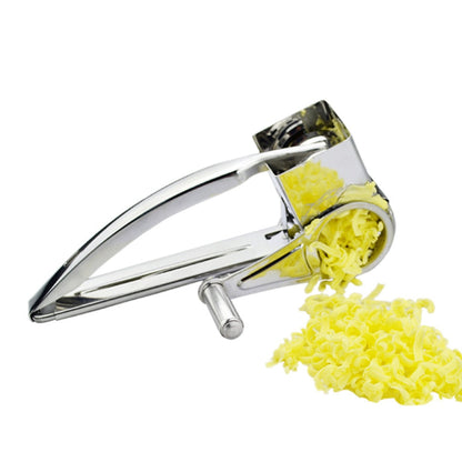 4-Piece Stainless Steel Rotary Cheese Grater Set - Hand-Crank Grater with Interchangeable Drums for Cheese, Chocolate & Nuts