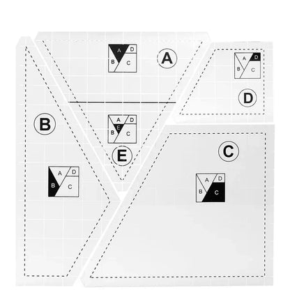 Acrylic Quilting Cutting Templates (4-Piece Set) - Rotary Cutting Ruler Guide for 6-Inch Quilt Blocks, Scrap Fabric Piecing