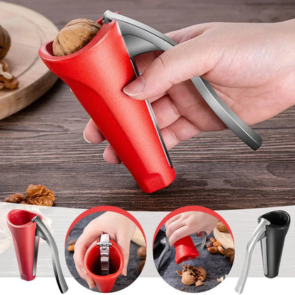 Nutcracker Tool for Walnuts, Pecans & Hazelnuts - Heavy Duty Metal Nut Cracker with High-Leverage Grip, Kitchen Gadget for Nut Bowls