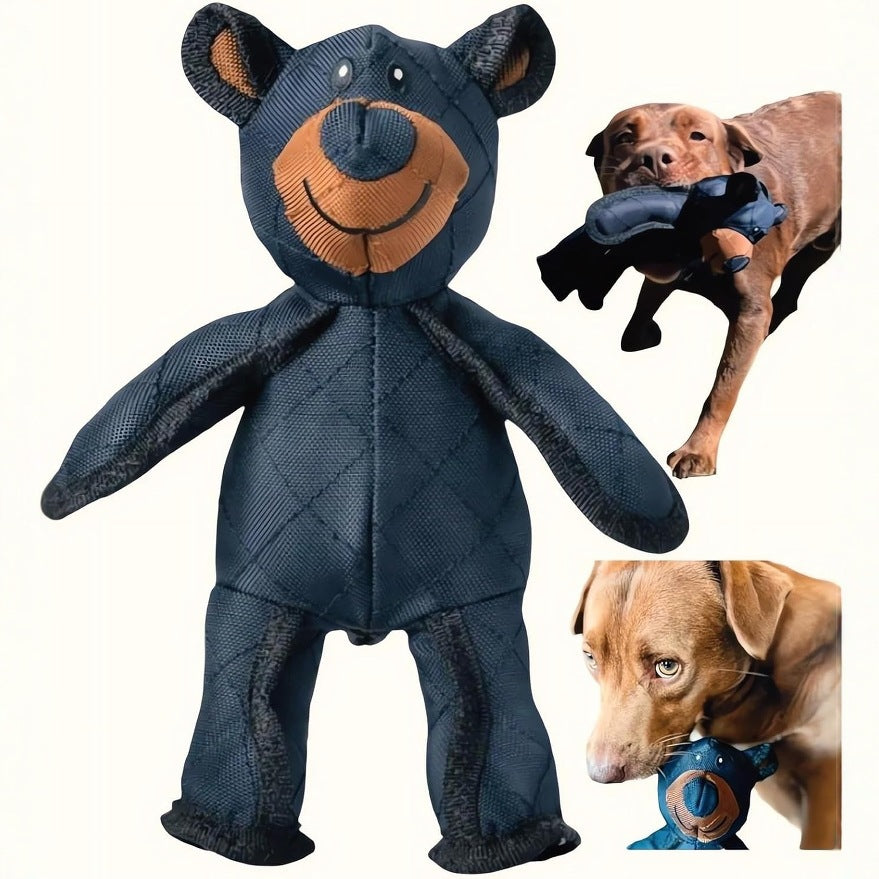 Squeaky Plush Dog Bear Toy with Reinforced Seams - Soft Stuffed Chew Toy for Puppies, Seniors & Light Chewers