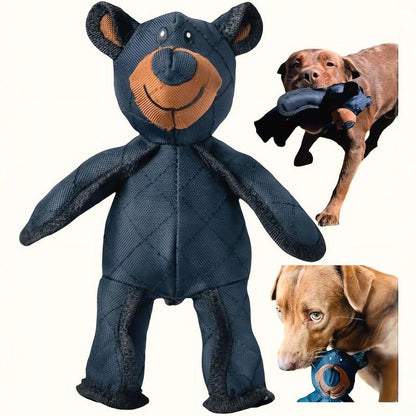 Squeaky Plush Dog Bear Toy with Reinforced Seams - Soft Stuffed Chew Toy for Puppies, Seniors & Light Chewers