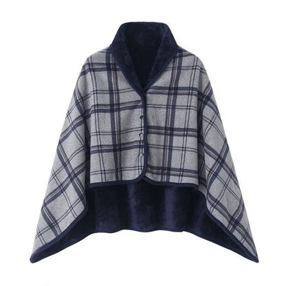 Wearable Plaid Fleece Blanket Hoodie Wrap - Poncho Shawl Throw for Adults, Oversized Soft Fleece