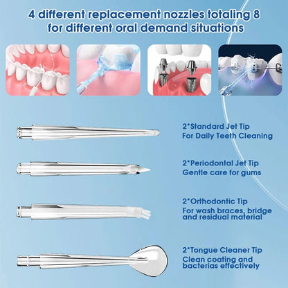 Portable Electric Water Flosser & Oral Irrigator - Cordless Rechargeable Sonic Dental Cleaner for Gumline, Travel-Friendly 220ml Tank