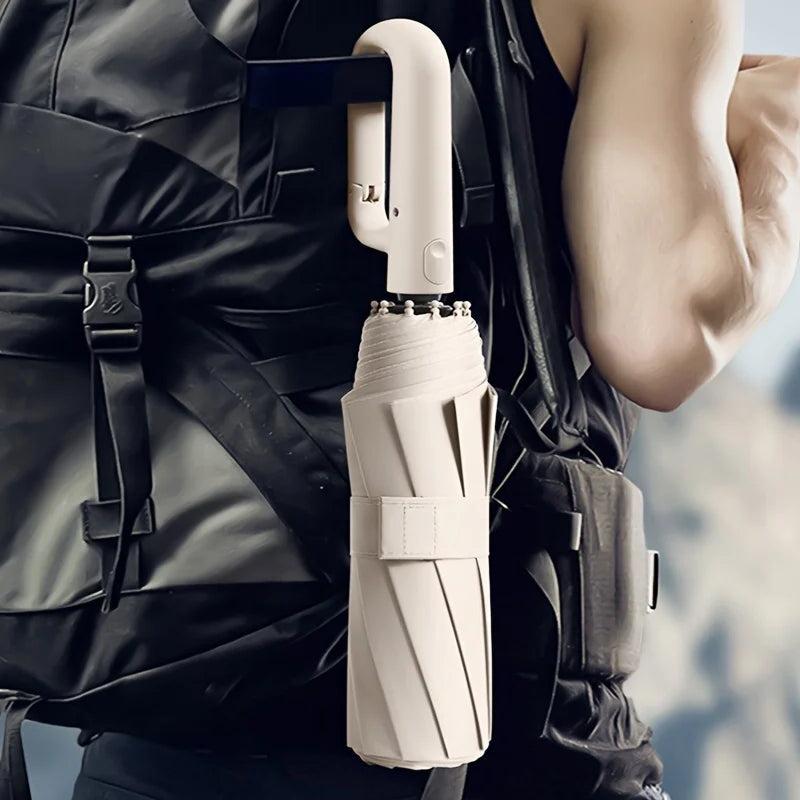 Reinforced Compact Travel Umbrella - Windproof, UPF50+ Sun & Rain Protection, Portable for Backpack & Bag