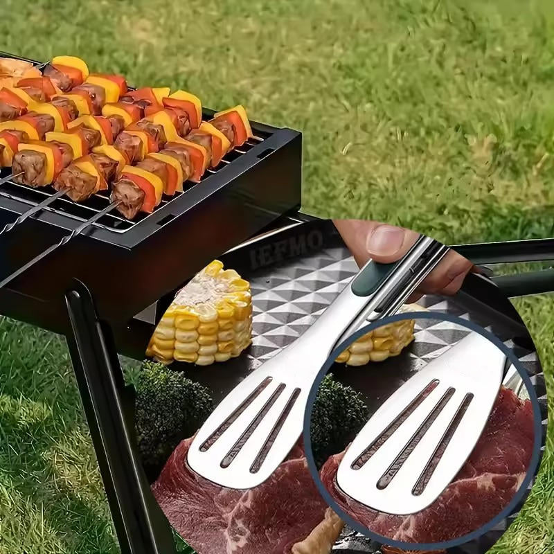 Stainless Steel Kitchen Tongs - Heat Resistant Cooking, Grilling & Serving Tongs for BBQ and Salad
