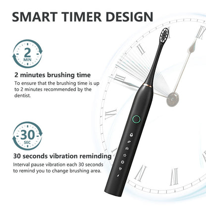 Rechargeable Ultrasonic Electric Toothbrush - Sonic Whitening Brush for Adults