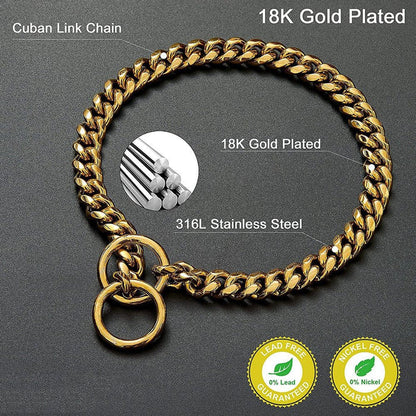 Heavy Duty Adjustable Stainless Steel Dog Chain Collar for Training